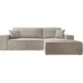 Farese Ecksofa Mit Schlaffunktion Und Bettkasten, Ottomane Rechts, Cordbezug In Beige - Selsey