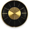 Moderne lautlose Aluminium Wanduhr 30 cm Durchmesser ohne Tickgeräusche für das Wohnzimmer, Schlafzimmer und Büro (Gold Aluminium)