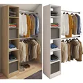 VCM Holz Kleiderschrank offener Schrank begehbarer Kleiderregal Raumwunder mit 2 Kleiderstangen Maße ca. B. 38 x H. 194 x T. 40 cm- Dacho lll