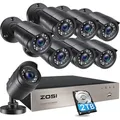 ZOSI 8CH 1080P Full HD DVR Video Überwachungssystem mit 2TB Festplatte und 8X Outdoor 2MP Überwachungskamera CCTV Sicherheit Set