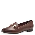 MARCO TOZZI Damen Loafer ohne Absatz aus Kunstleder Elegant, Braun (Chestnut), 39