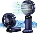 Jsdoin Portable Mini Fan, Rechargeable USB, 5 Speed, Foldable, Dark Blue