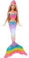 Barbie Meerjungfrau, Barbie Dreamtopia, Barbie Puppe in Regenbogen Farben mit Lichtershow, Spielzeug Badewanne, Spielzeug ab 3 Jahren, DHC40