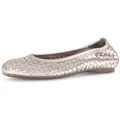 Gabor Ballerina, Schlupfschuh, Frühlingsschuh, Businessschuh mit tollem Flechtmuster goldfarben 38,5 EU (5,5 UK)