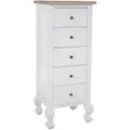 CLP Kommode Kora I Anrichte Aus Holz I Regal Mit Schubladen I Freistehend Für Flur Und Wohnzimmer I Weiß Im Shabby Chic Design