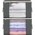 Aufbewahrungsboxen Grau Lagerboxen 90L faltbar Kleiderschrank Bett