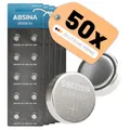 ABSINA SR621SW Uhrenbatterie 1,55V Silberoxid 50er Pack - Knopfzelle SR621SW auslaufsicher & Lange Haltbarkeit - Batterie SR 621 SW / LR621 / SR621 / 364 / V364 / AG1 - Uhren Knopfzelle