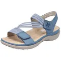 Rieker Riemchensandale Sommerschuh, Sandalette, Keilabsatz, mit Gummizügen blau 39 EU