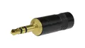 REAN Wtyk Audio AUX mini Jack 3,5mm Stereo na kabel do 4,5mm pozłacany czarny NY