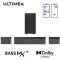 ULTIMEA Dolby Atmos 5.1 Soundbar mit Subwoofer, 3D Surround Sound TV Lautsprecher für Heimkino mit einstellbarem Bass, Poseidon D60 - Schwarz