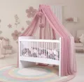 Baby Fancyroom Betthimmel für Babybett, Prinzessib Babywiege, Moskitonetz, Beistellbett Himmel, Babyzimmer Deko, Baldachin Kinderzimmer aus Premium Tüll (Altrosa)