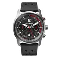 DETOMASO SORPASSO CHRONOGRAPH CARBON Silber - Lederarmband Schwarz