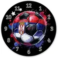 speecheese Wanduhr Fußball Serbien Flagge Wanduhr aus Alu 28 cm