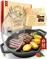 32cm Gusseisenpfanne Induktion  Voreingebrannte Gusseisen Pfanne  Ideale Gril...