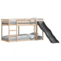 vidaXL Etagenbett, Stockbett mit Rutsche Leiter ohne Matratze, Kinderbett mit Rausfallschutz, Spielbett Bett, 90x190cm Massivholz Kiefer