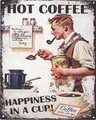 Moritz Metallschild Blechschild Hot Coffee Happiness, (Einzeln), 20 x 25cm Vintage Retro Deko Schild Metallschild Wandbild Schild