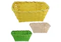 CEPEWA Osternest Osterkorb 3er Set rechteckig natur grün gelb Bambus 20x8x13cm Ostern