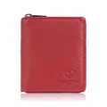 Damen Leder Geldbörse Tiefrot RFID Paolo Peruzzi T139RD, Red, midi