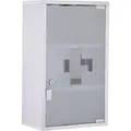 HOMCOM Medizinschrank Arzneischrank mit Schloss Edelstahl 30 x 18 x 50 cm