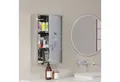 HOMCOM Medizinschrank Erste Hilfe Schrank mit Schloss (Arzneischrank, 1-St., Medikamentschrank) Edelstahl 30 x 18 x 50 cm