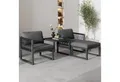 Merax Gartenlounge-Set Rope Seil Sitzgruppe, (Hocker höhenverstellbar), aus Polyrattan und Aluminiumrahmen, Gartenmöbel Set, Loungeset