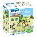 PLAYMOBIL Junior 71656 JUNIOR: Bauernhof-Abenteuer mit Traktor, Anhänger und tierischen Freunden - Bunt