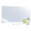 UMBRELLA® H580 Spiegel-Infrarotheizung 700W mit Thermostat TH10–Carbon-Crystal-Technologie–Flache Wandheizung mit Spiegelglas–Stilvolles 2-i... - Silber