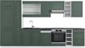 Küchenzeile Vicco Fame-Line Grün-Gold Landhaus/Weiß 355 cm , AP Anthrazit, Model 49296