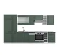 Vicco Küchenzeile Fame-Line, Grün-Gold Landhaus/Weiß, 355 cm, AP Anthrazit