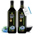 Kräuterland Schwarzkümmelöl 2X1L (2Liter), kaltgepresst & ungefiltert, 100% Nigella Sativa, naturrein ohne Zusatzstoffe, Omega 3-6-9, vegan, mühlenfrisch aus unsrer hessischen Ölmühle
