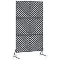 vidaXL Sichtschutz Anthrazit 100 x 50 x 180 cm Stahl, Moderner Sichtschutz für Garten und Terrasse, Outdoor Raumteiler, rechteckiges Stahlpaneel