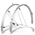 SKS GERMANY BLUEMELS Basic 28" 35MM Silver Set Schutzblech-Set, Fahrradzubehör (aus robuster Sandwich-Konstruktion, ASR-Sicherheitssystem, V-Streben mit Festbrücken für Flexible Anpassung), Silber