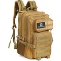 FALKENSTEJN Rucksack für Freizeit Outdooraktivitäten Schule Arbeit Multifunktionsrucksack (camel 25/30L, 25/30L) - Beige