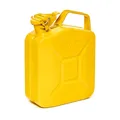 BW® Benzinkanister Metall 5 Liter - Kraftstoffkanister Gelb - RAL 1018 - TÜV-geprüft und UN-Zulassung - 0,8mm Stahl nach DIN 7274 für Benzin Diesel E10 2-Takt - Made in Europe