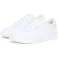 Tommy Hilfiger BASKET CORE LITE LTH BLOCK Sneaker, Freizeitschuh, Halbschuh, Schnürschuh mit seitlicher Logoverzierung weiß 44 EU