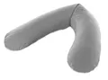 Theraline Das Original Schwangerschaftskissen & Stillkissen 190cm – Seitenschläferkissen Stillkissen Perlen – inkl Stillkissenbezug Melange Mittelgrau Bambus Kollektion