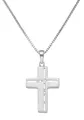 Firetti Kette mit Anhänger Schmuck Geschenk Silber 925 Halsschmuck Halskette Venezianer Kreuz, mit Zirkonia (synth)