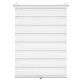 WOLTU Doppelrollo Schnurlos Klemmfix ohne Bohren Weiß B70 x H150 cm, Duo Rollo lichtdurchlässig Fensterrollo für innen verdunkelnd, Zebrarollo ohne Kettenzug für Fenster & Tür