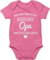 Baby Body Junge Mädchen - Sprüche - Opa um den Finger wickeln - 6/12 Monate - Pink - babykleidung babymode witzig spruch opas bodys liebling kleidung strampler mit lustigen sprüchen spruche