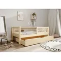 TIMBEE Alfi Box Kinderbett 70x140 mit Schublade Kiefernholz Bett Holz Unlackiert - Naturbelassen