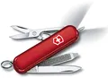 Victorinox Schweizer Taschenmesser, Klein, Signature Lite, Multitool, Swiss Army Knife, 7 Funktionen, Klinge, Schraubendreher, Rot