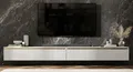 TV-Wandschrank SELENE von Lindner Möbel – viertürig - 280 x 30 x 35 cm - Farbe: Weiß matt - Italienische Tiefmattfolie