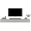Meble Lindner Tv-Lowboard, Weiß, Holzwerkstoff, 4 Fächer, Rechteckig, 280x30x35 cm, Wohnzimmer, Wohnwände, Lowboards, Lowboards stehend