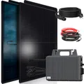 SUNNIVA® 1840W Balkonkraftwerk BIFAZIAL FULLBLACK komplett Steckdose TSUN 2000 Watt Wechselrichter, Solaranlage Komplettset, 4x 460W N-Type Glas-Glas Bifacial Solarmodule, 5m Kabel, 4x 2.5m Solarkabel