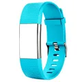 CoolGadget Armband kompatibel mit Fitbit Charge 2 aus Silikon, [Flexibles Sport Fitness Uhren Band], Damen und Herren - Hellblau