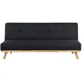 Beliani 3-Sitzer-Schlafsofa, Schwarz, Textil, 183x80x80 cm, Wohnzimmer, Sofas & Couches, Schlafsofas