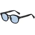 SHEEN KELLY Polarisierte Ovale Sonnenbrille für Herren Damen Retro Rund Nerd Blau Bunte Linse Vintage Sunglasses UV400,03l