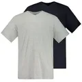 JP1880 T-Shirt T-Shirts Basic 2er-Pack V-Ausschnitt Halbarm (2-tlg) grau 7XL