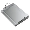onlyfire Universal BBQ Edelstahl Plancha Grillplatte Griddle für Holzkohle Grillwagen, Gasgrill und mehr, Rechteckig,(B) 51x (T) 32 x (H) 7cm
