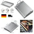 Universal BBQ Edelstahl Plancha Griddle 51x32cm Antihaft
